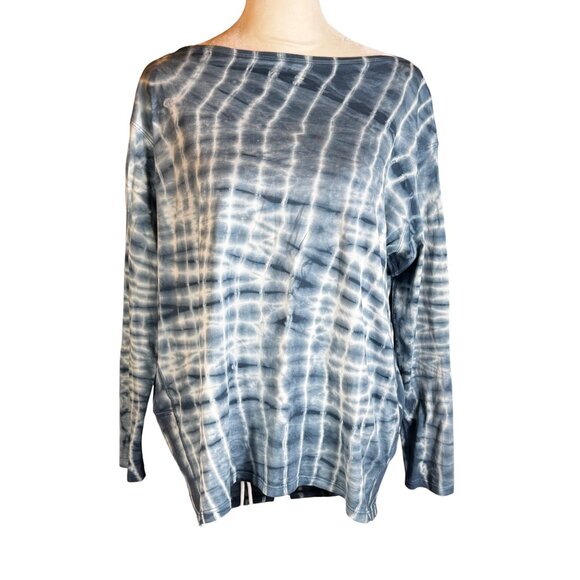 lululemon athletica Tops - Lululemon Back In Action Long Sleeve Shirt Shibori Square Ocean Air True Navy L